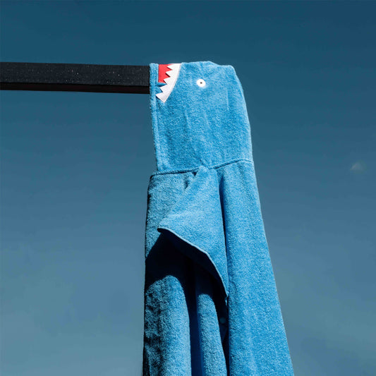 Shark Sea Adventure Hooded Towel Poncho - Shark Head Hood