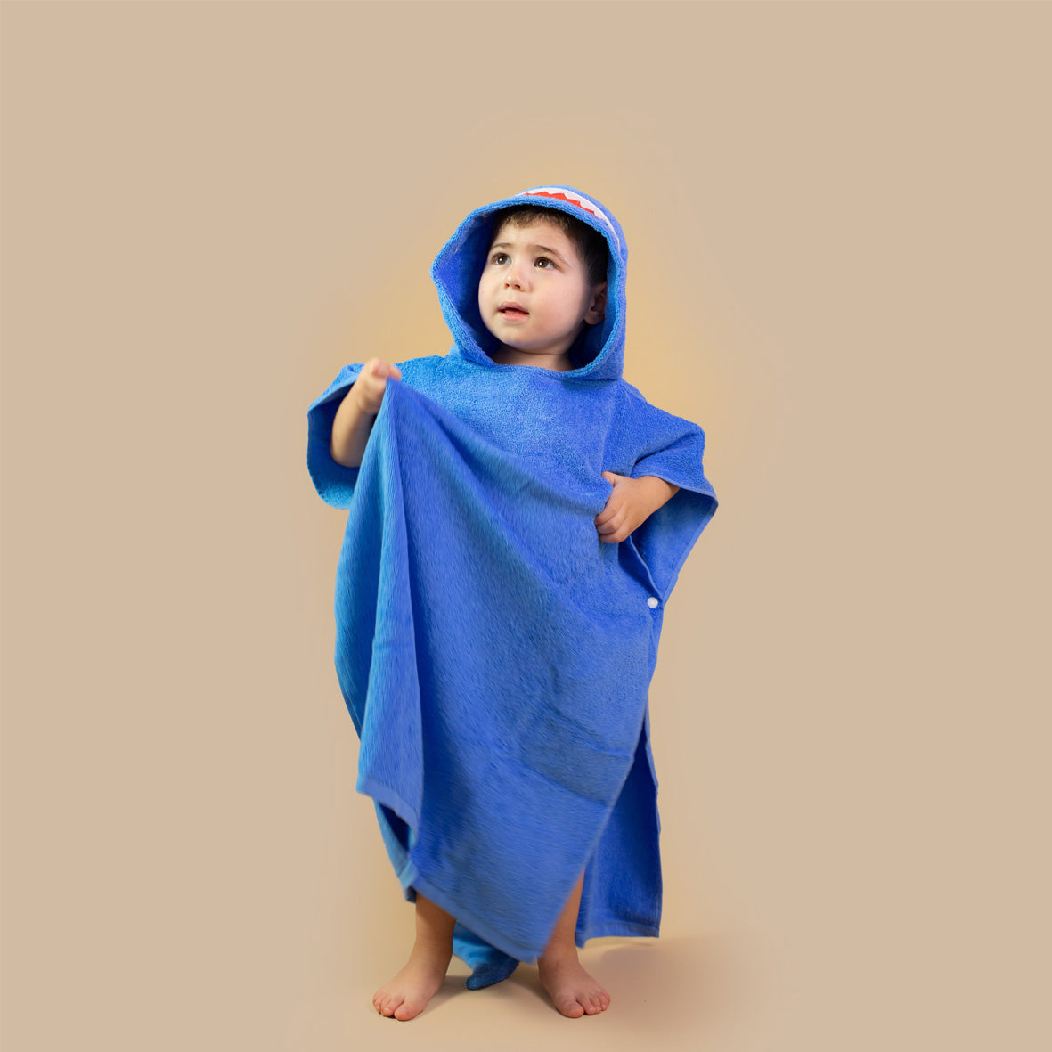 Shark Sea Adventure Hooded Towel Poncho - Shark Head Hood