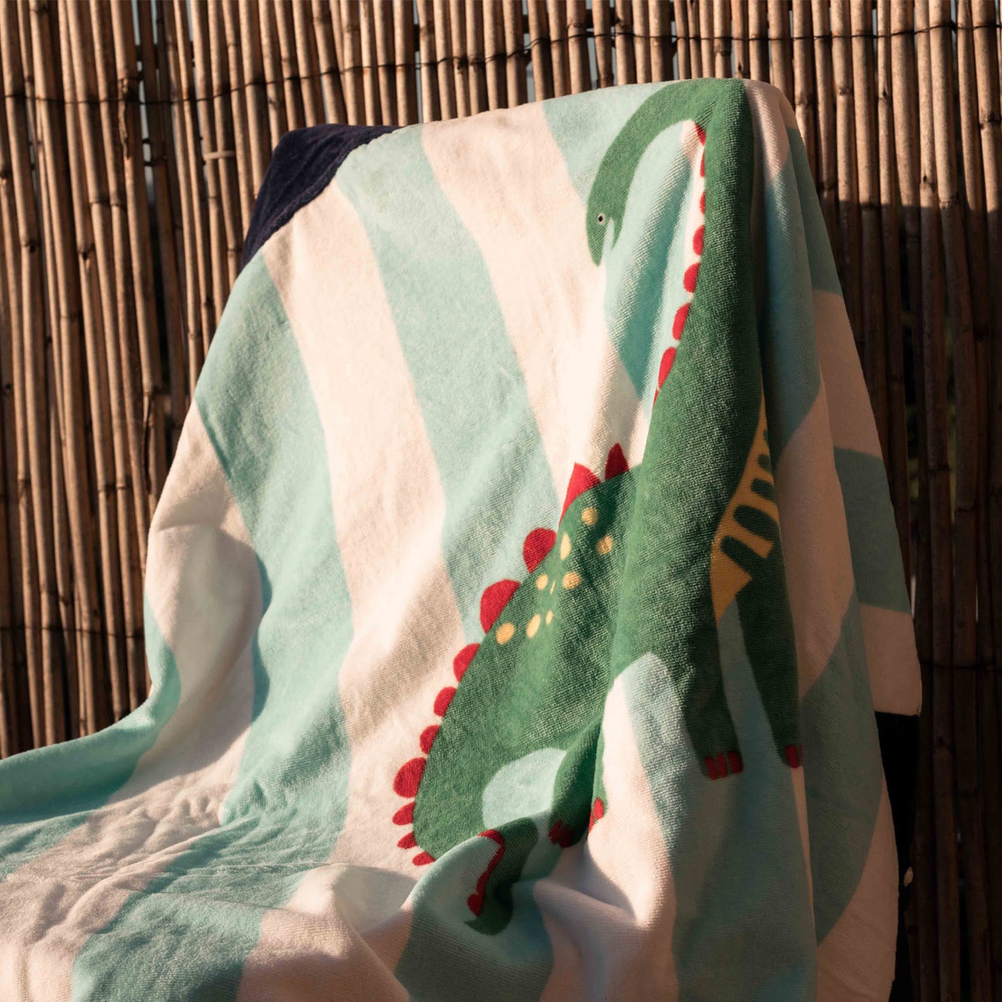 Dino Adventure Hooded Towel Poncho - Brontosaurus Print