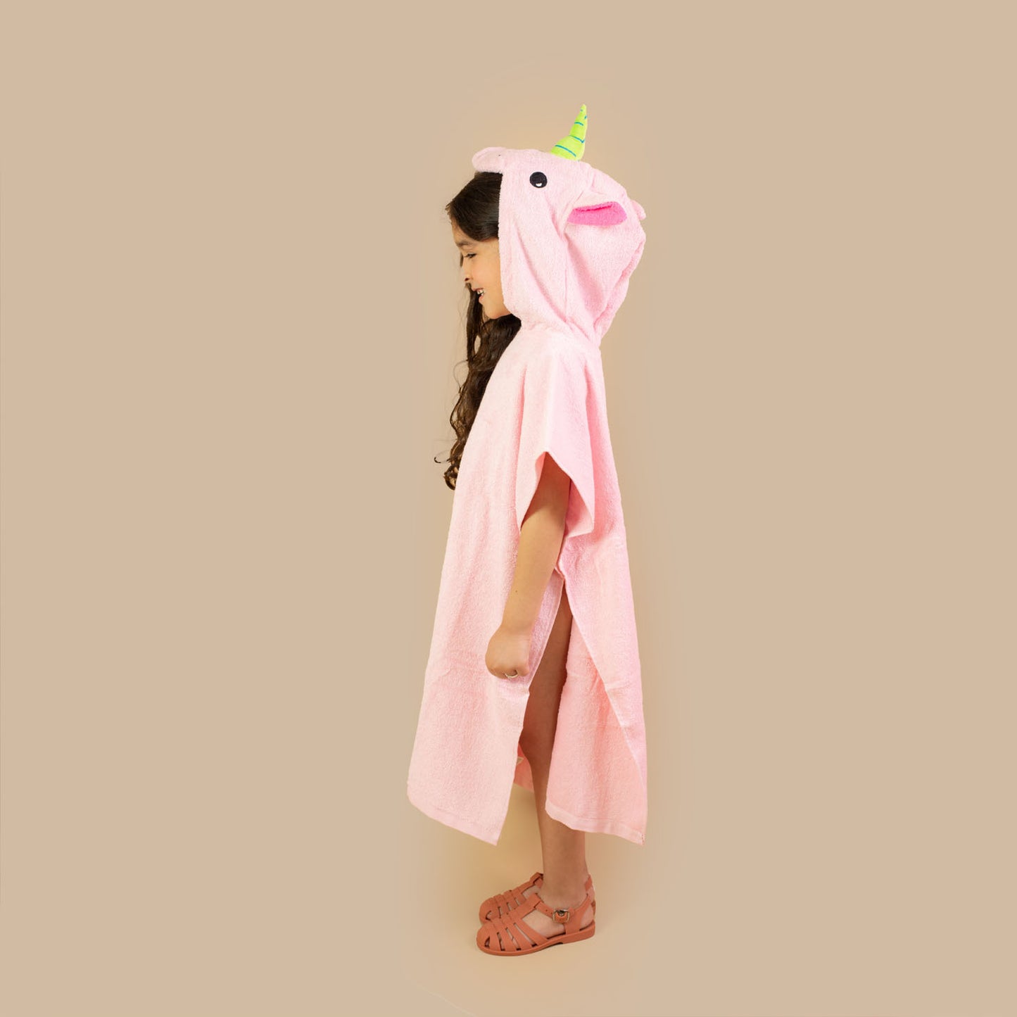 Unicorn Magic Adventure Hooded Towel Poncho - Horn Hood
