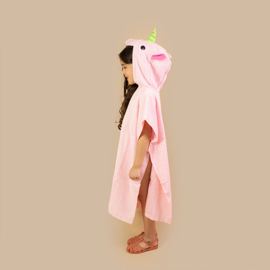 Unicorn Magic Adventure Hooded Towel Poncho - Horn Hood