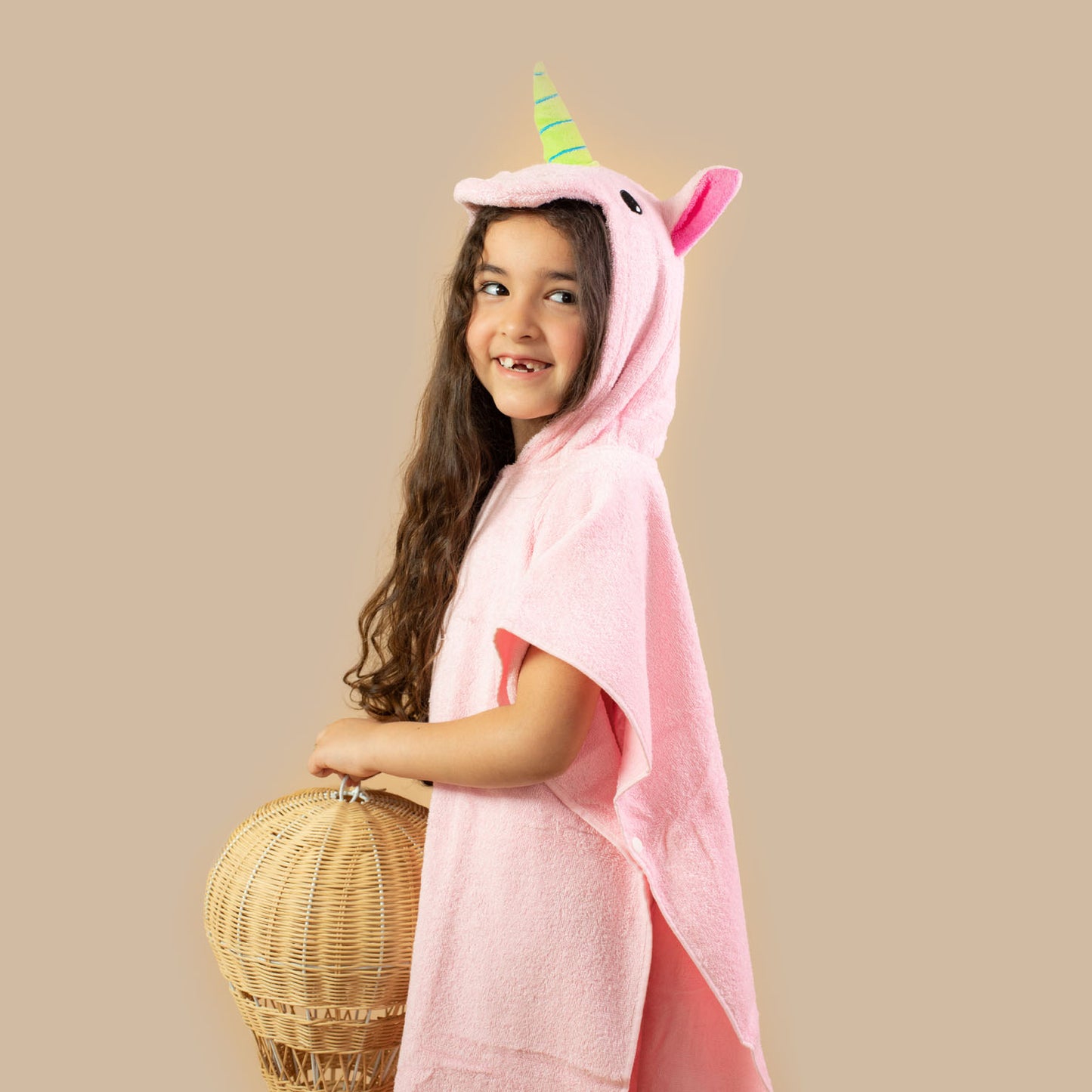 Unicorn Magic Adventure Hooded Towel Poncho - Horn Hood