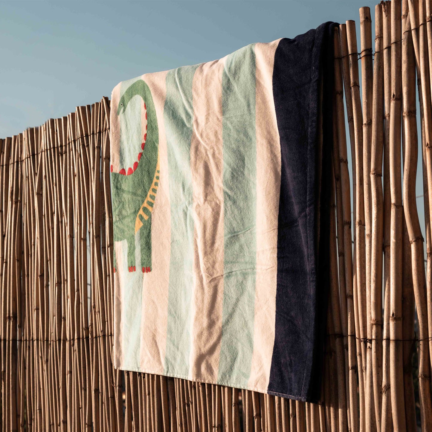 Dino Adventure Hooded Towel Poncho - Brontosaurus Print