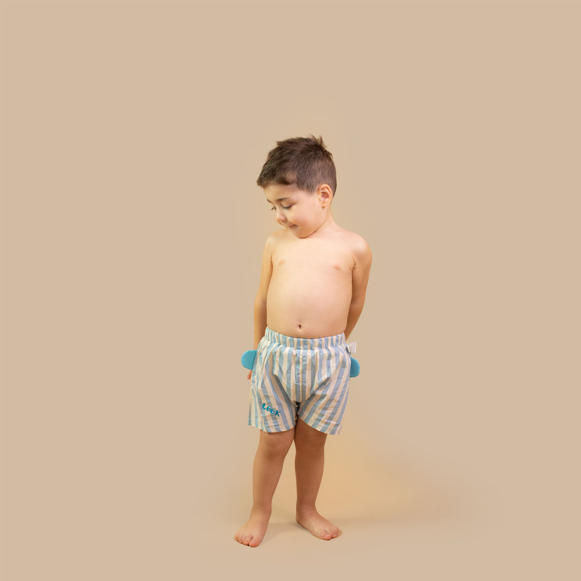 Aqua stripe swimwear for him