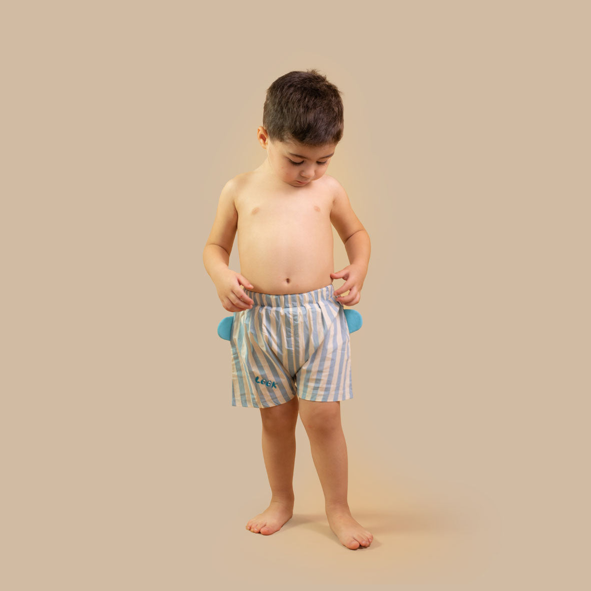 Aqua stripe swimwear for him