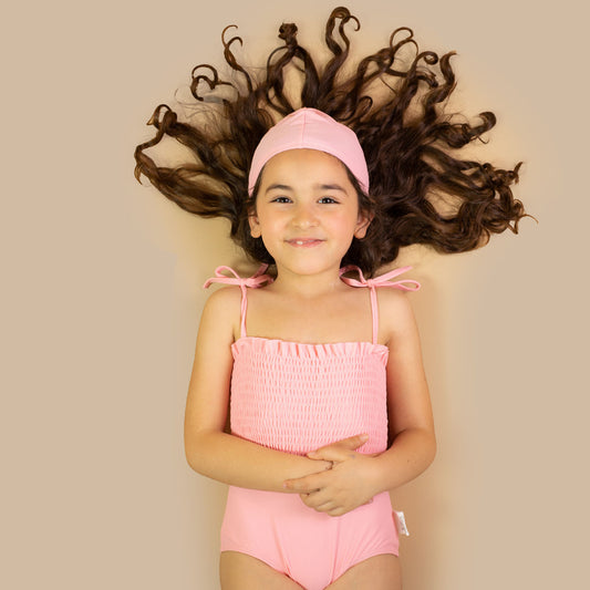 Pink UPF Sun Bonnet for Kids