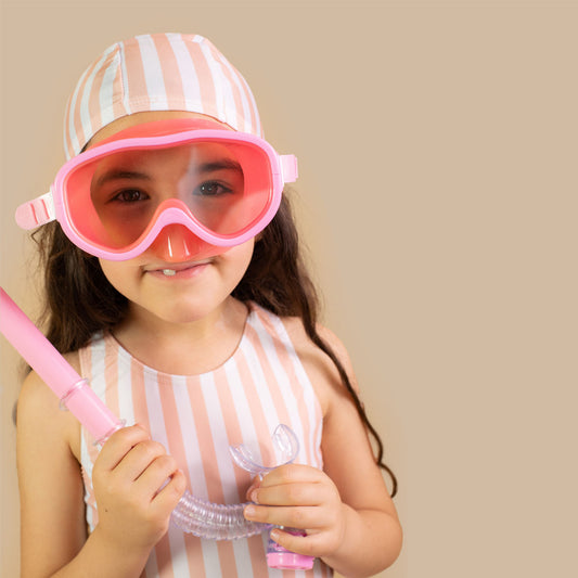 Striped UPF Sun Bonnet for Kids